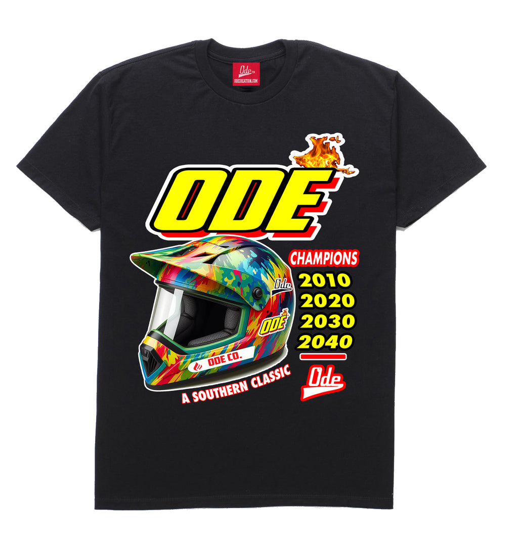 The ODE Motorcross Helmet- Black T-shirt