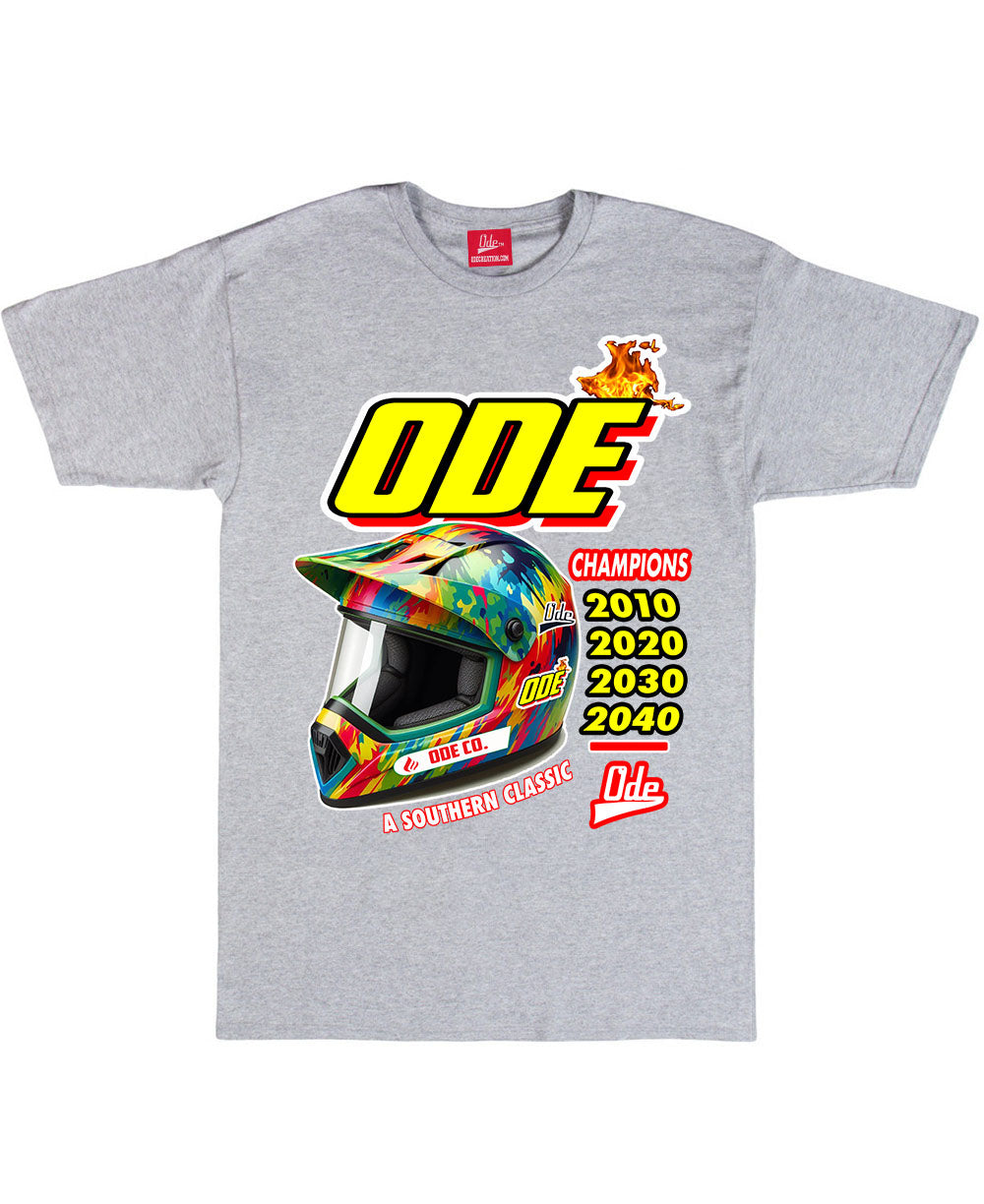 The ODE Motorcross Helmet- Grey T-shirt