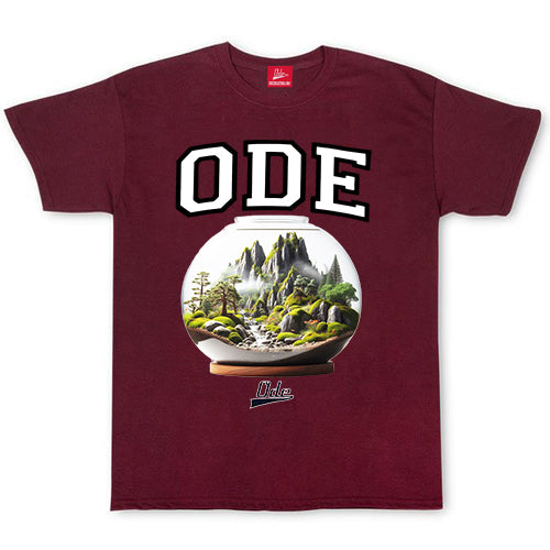 The ODE Globe (Vivarium) Maroon T-Shirt