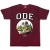 The ODE Globe (Vivarium) Maroon T-Shirt