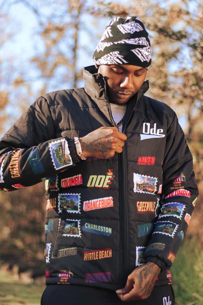 The Ode South Carolina Stamp Logo Puffer Jacket – Ode Clothing