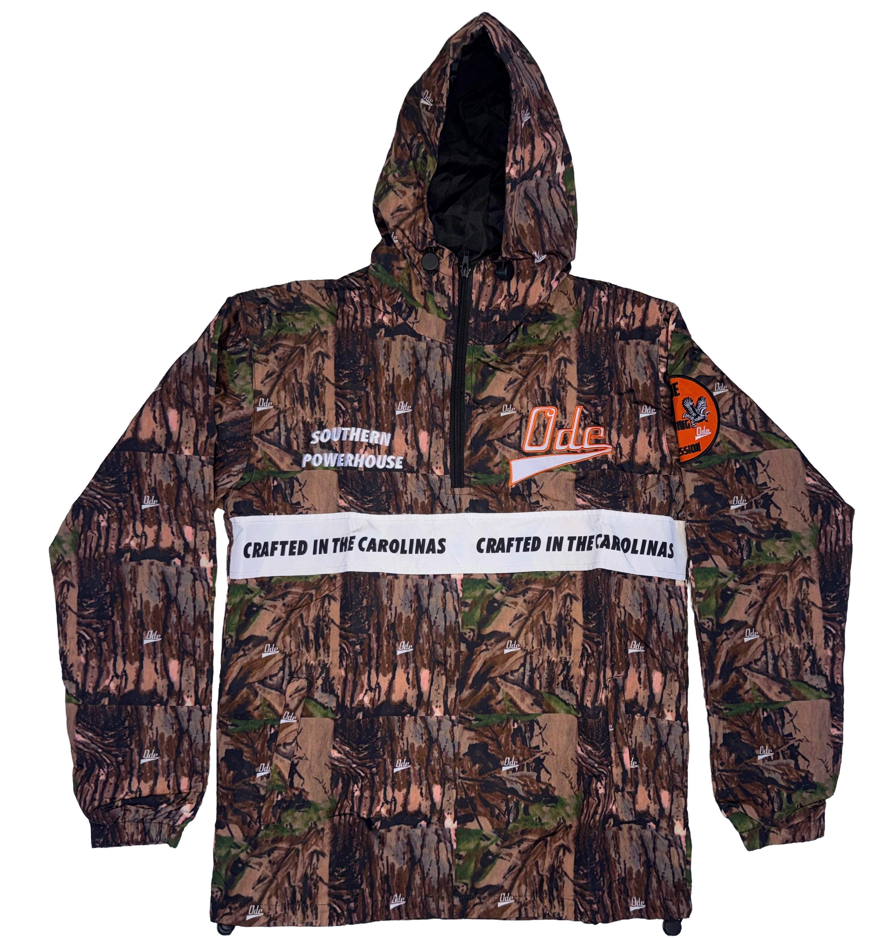 The ODE Crafted In The Carolinas Camo Rain Jacket