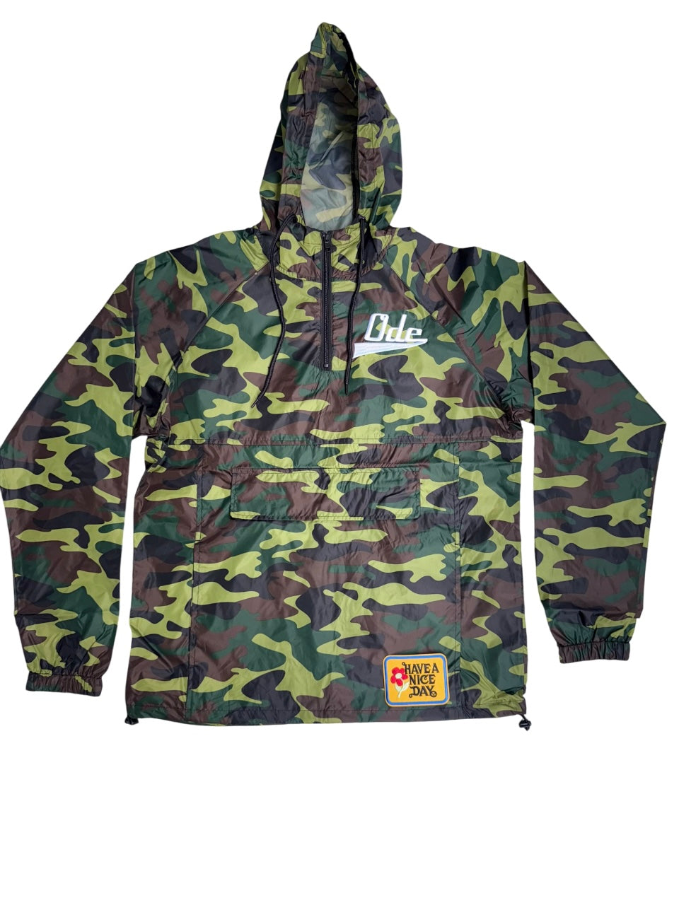The ODE "Have A Nice Day" Rain Jacket- Camo