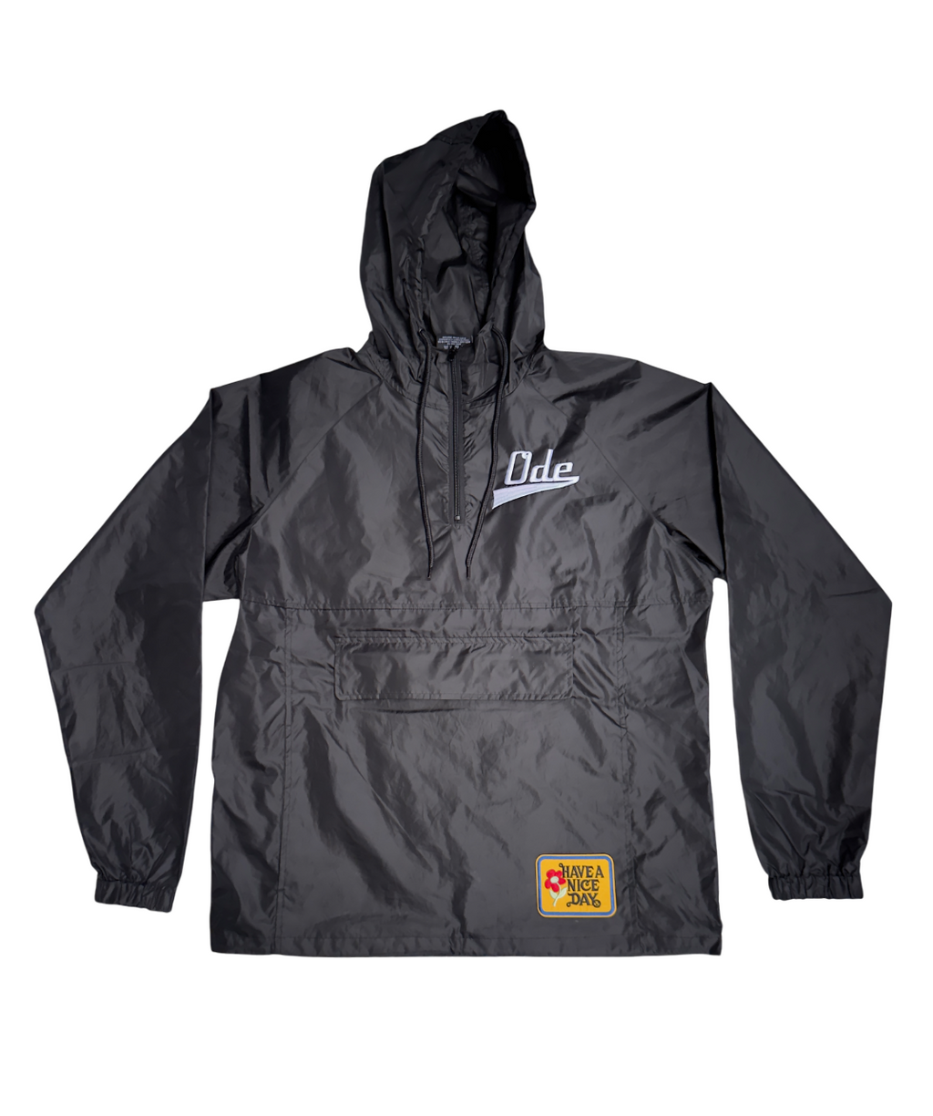 The ODE "Have A Nice Day" Rain Jacket- Black