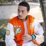 The ODE University Orange Varsity Jacket