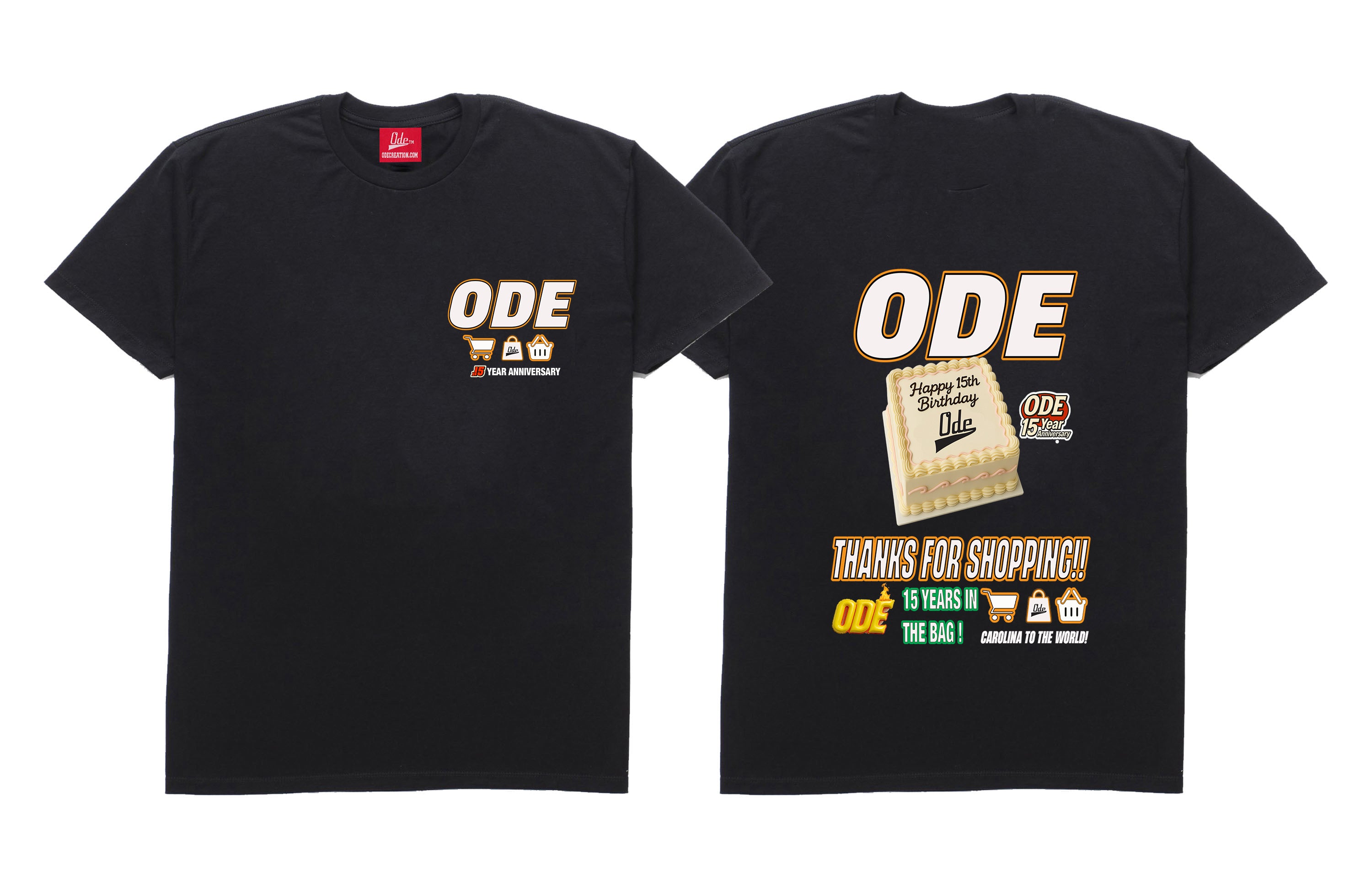 Happy Birthday ODE 15th Year Anniversary T-Shirt- Black