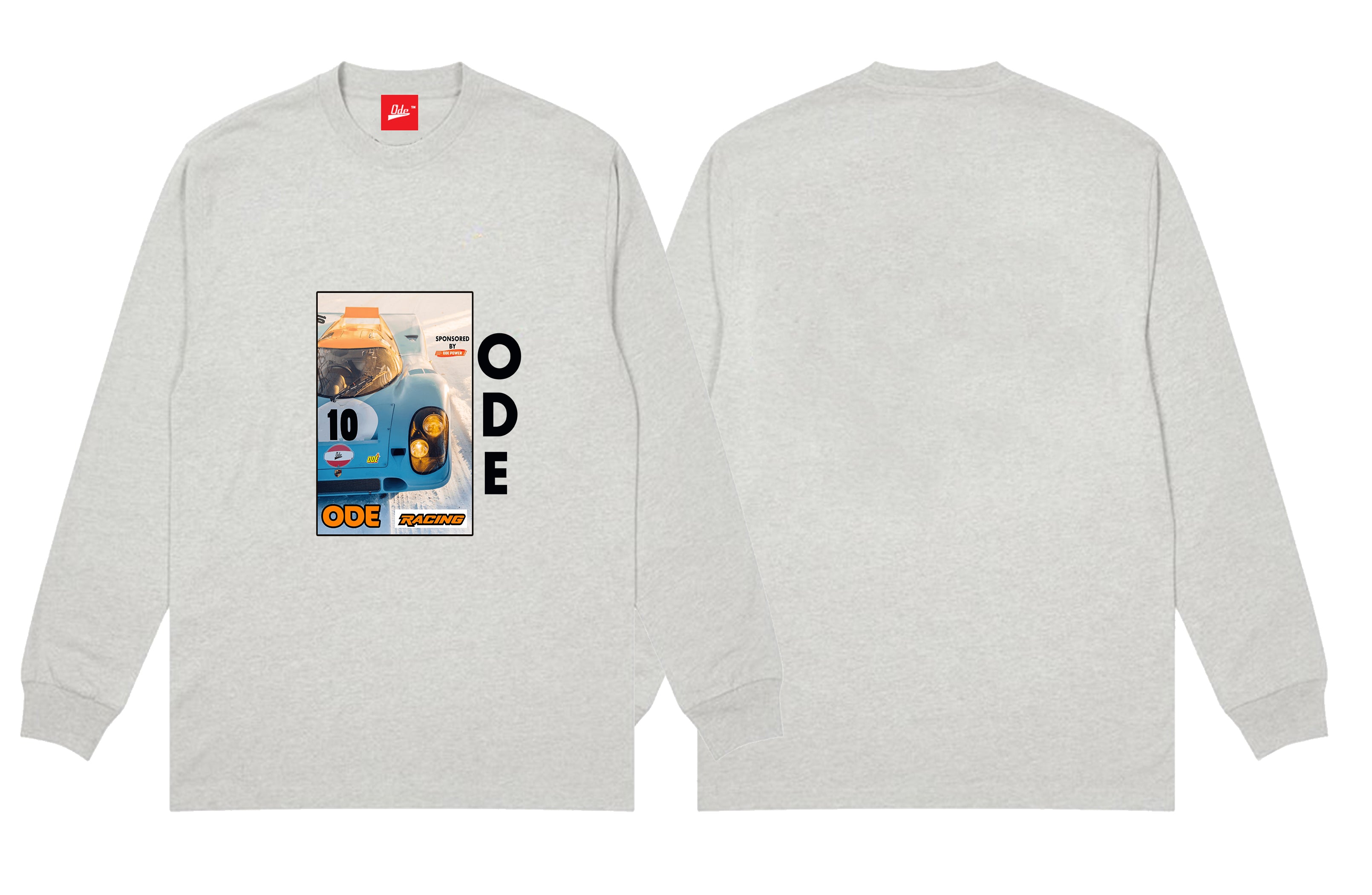 The ODE Racing Car #10 Long Sleeve T-shirt- Grey