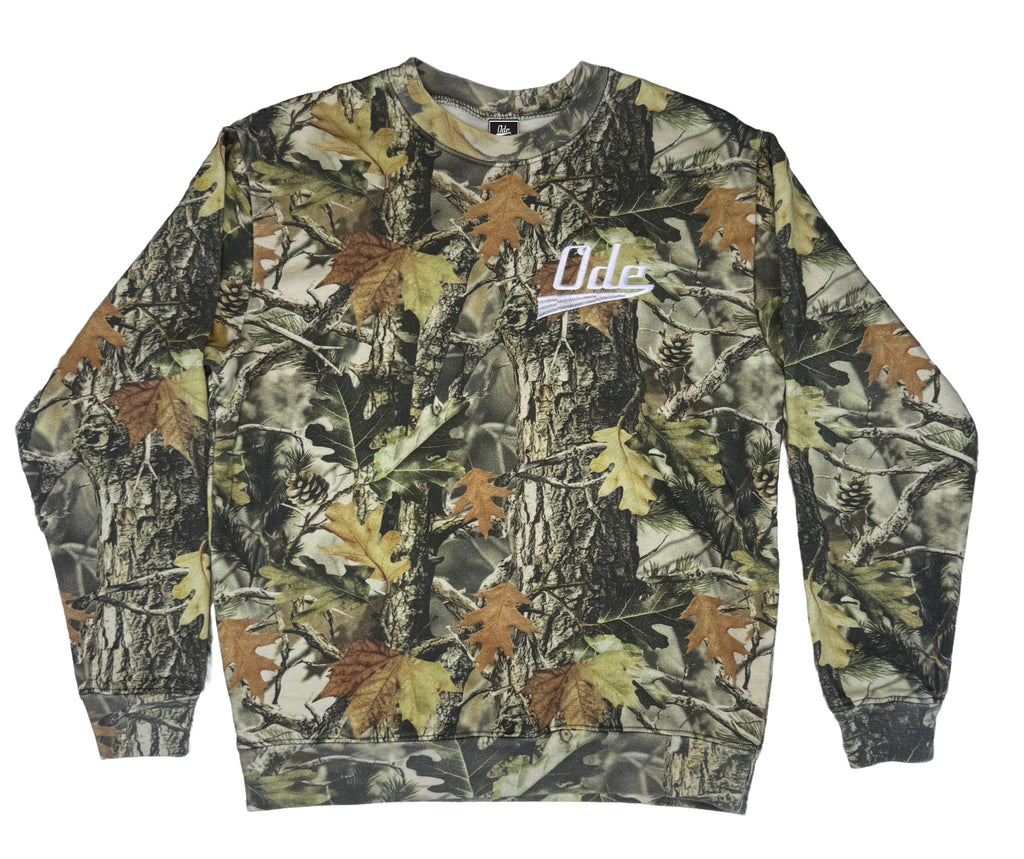 The ODE Script Camo Crewneck