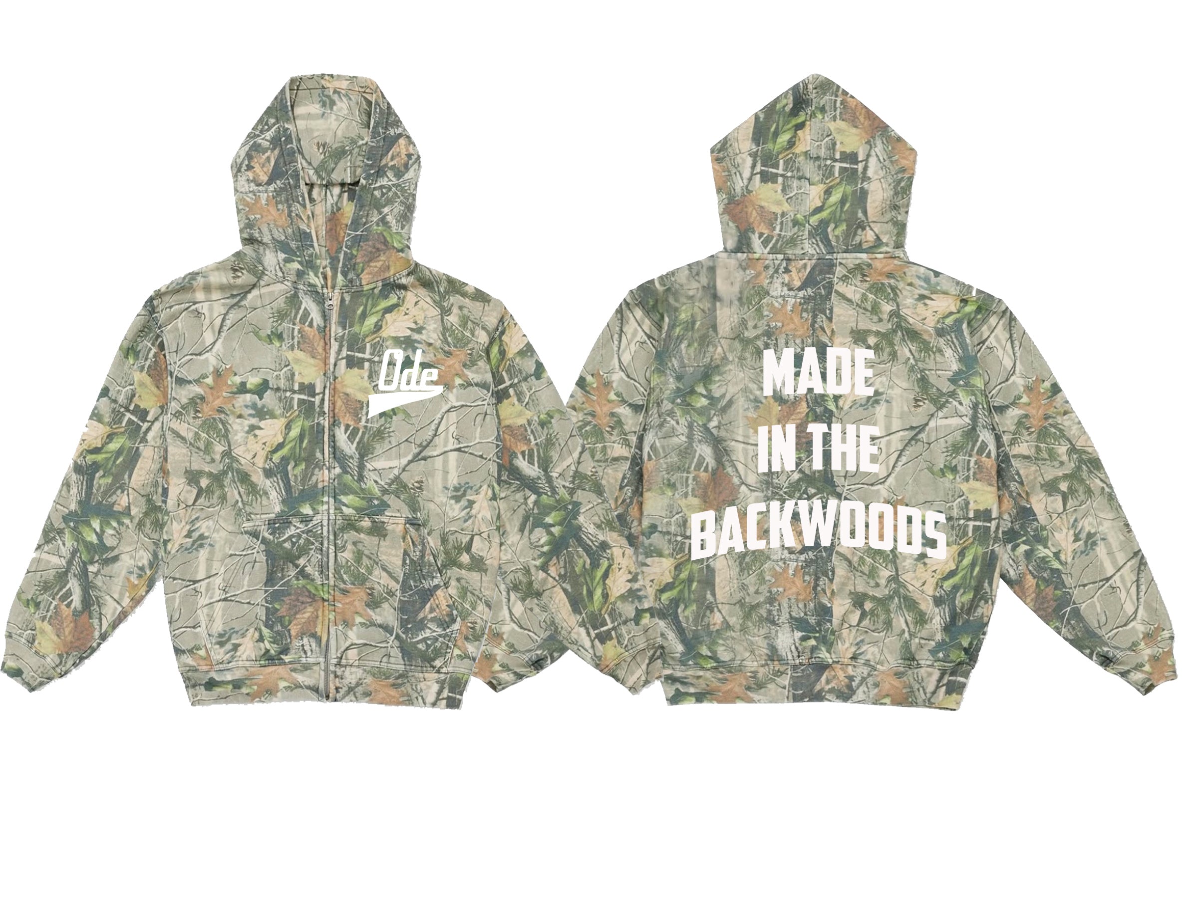 The ODE Made In The Backwoods  Camo Zip Hoodies