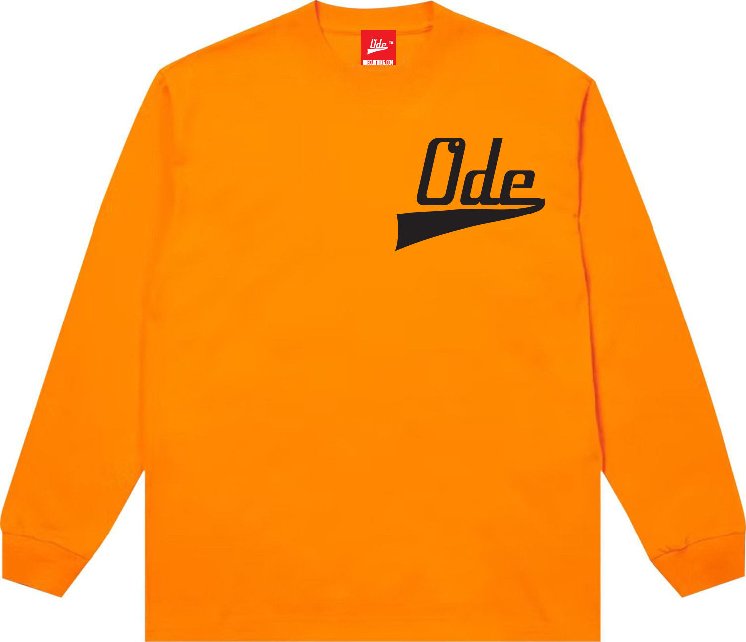 Ode Script Long Sleeve T-Shirt  - Orange