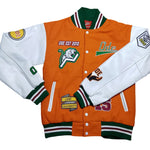 The ODE University Orange Varsity Jacket