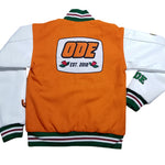 The ODE University Orange Varsity Jacket