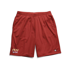 The Ode Lightning Champion Gym Shorts With Pockets- Crimson