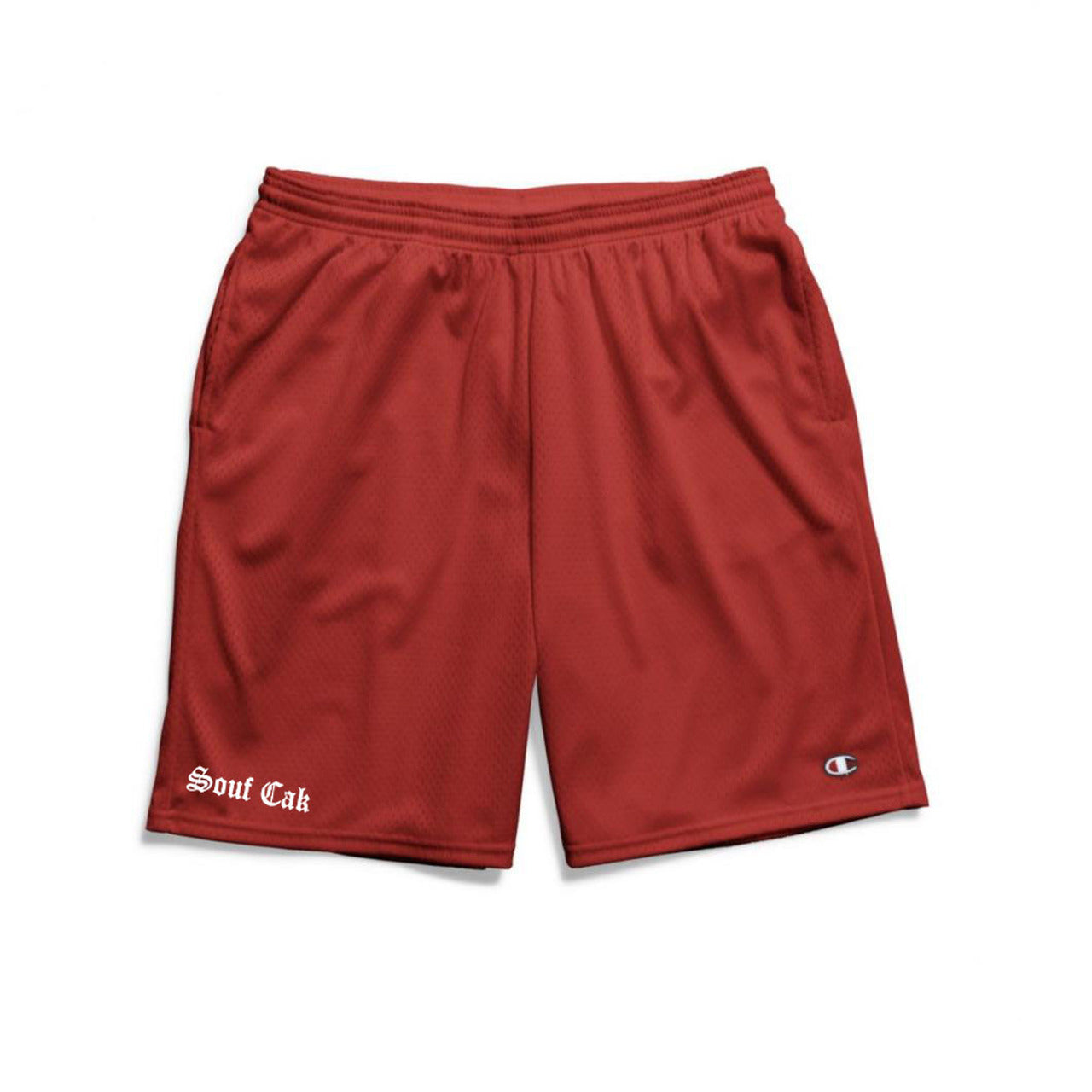 Souf Cak  Champion Gym Shorts With Pockets- Crimson