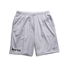 Souf Cak  Champion Gym Shorts With Pockets- Grey/Sliver