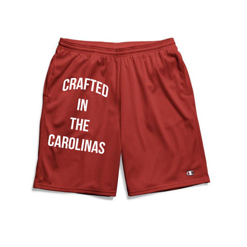 Crafted in the Carolinas Champion Gym Shorts With Pockets- Red