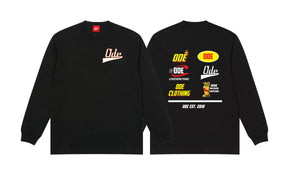 Ode All Over Long Sleeve T-shirt- Black