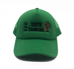 The South Carolina Area Code Trucker Hat- Green