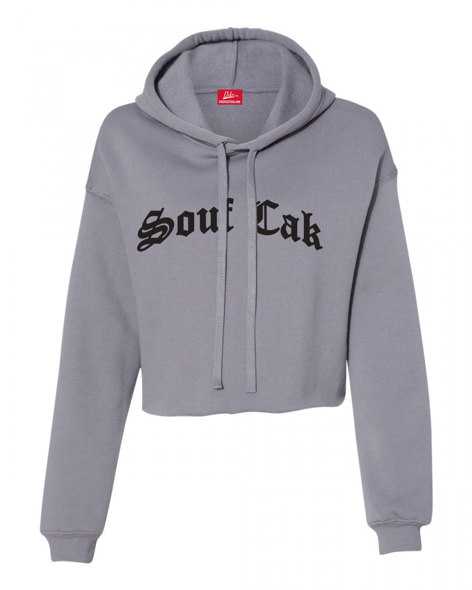 The Souf Cak Cropped Hoodie- Grey