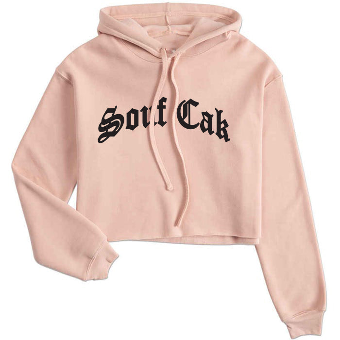 The Souf Cak Cropped Hoodie- Pink
