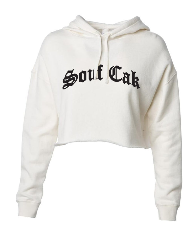 The Souf Cak Cropped Hoodie- White