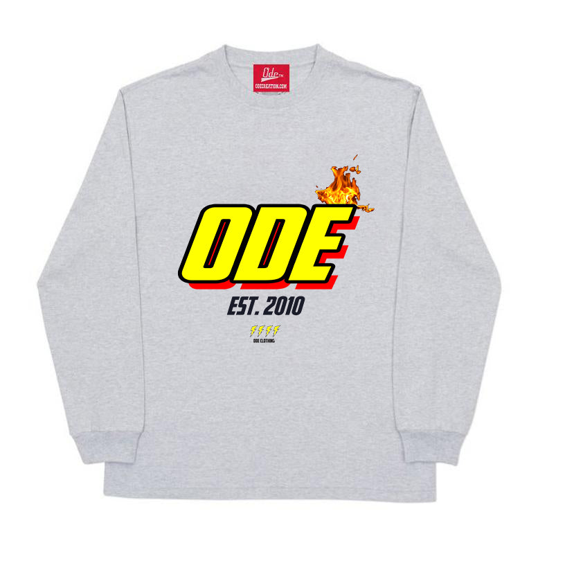 The Ode Flame Long Sleeve Shirt- Grey