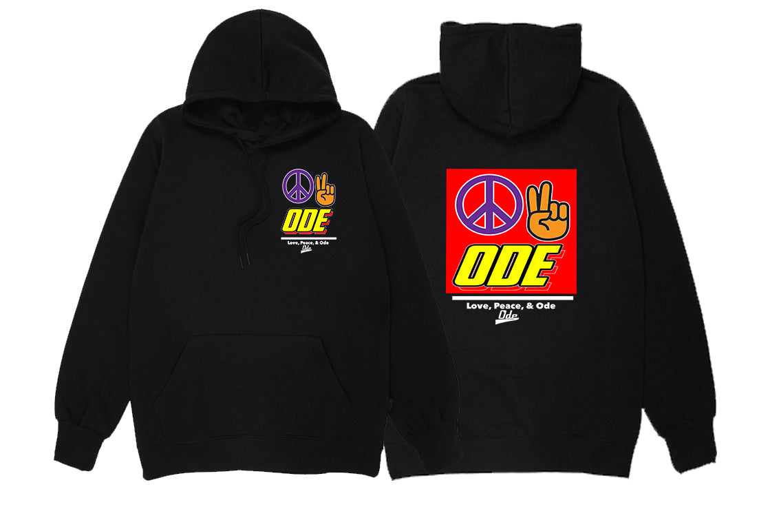Peace, Love & Ode Hoodie- Black