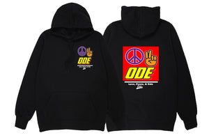 Peace, Love & Ode Hoodie- Black