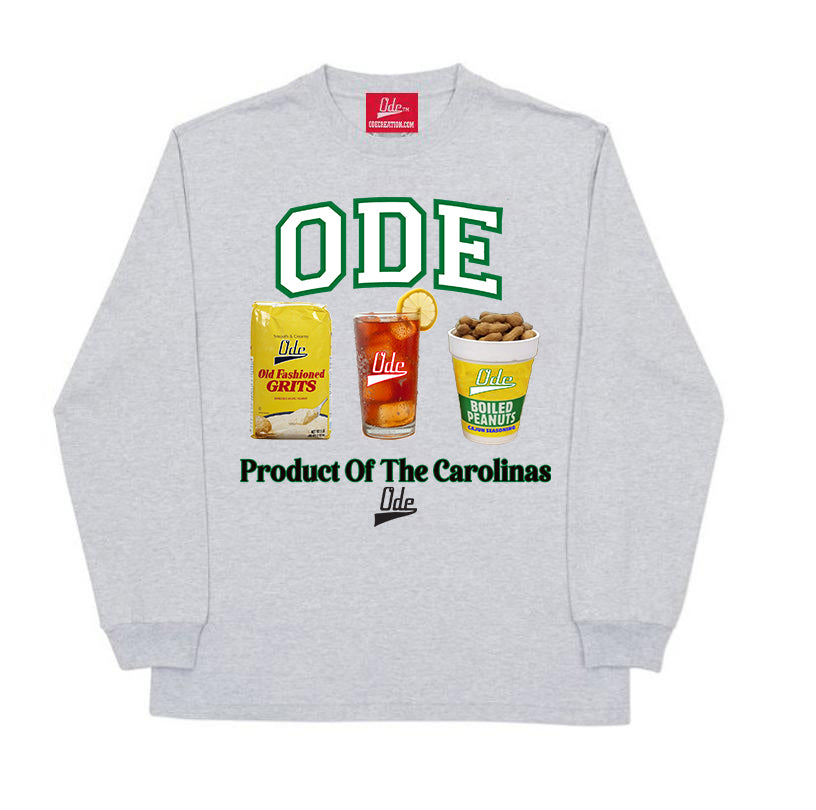The Ode Product Of The Carolinas Long Sleeve T-Shirt/ Grey