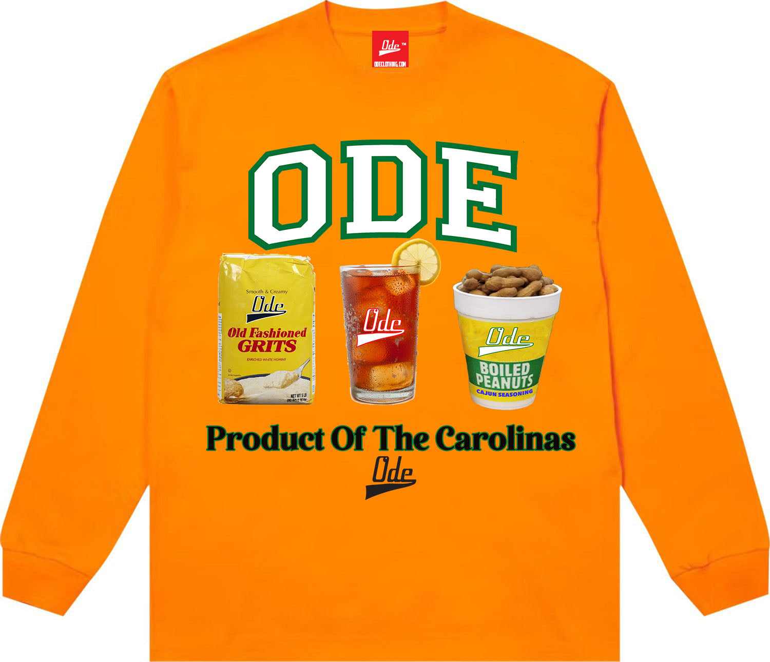 The Ode Product Of The Carolinas Long Sleeve T-Shirt/ Orange