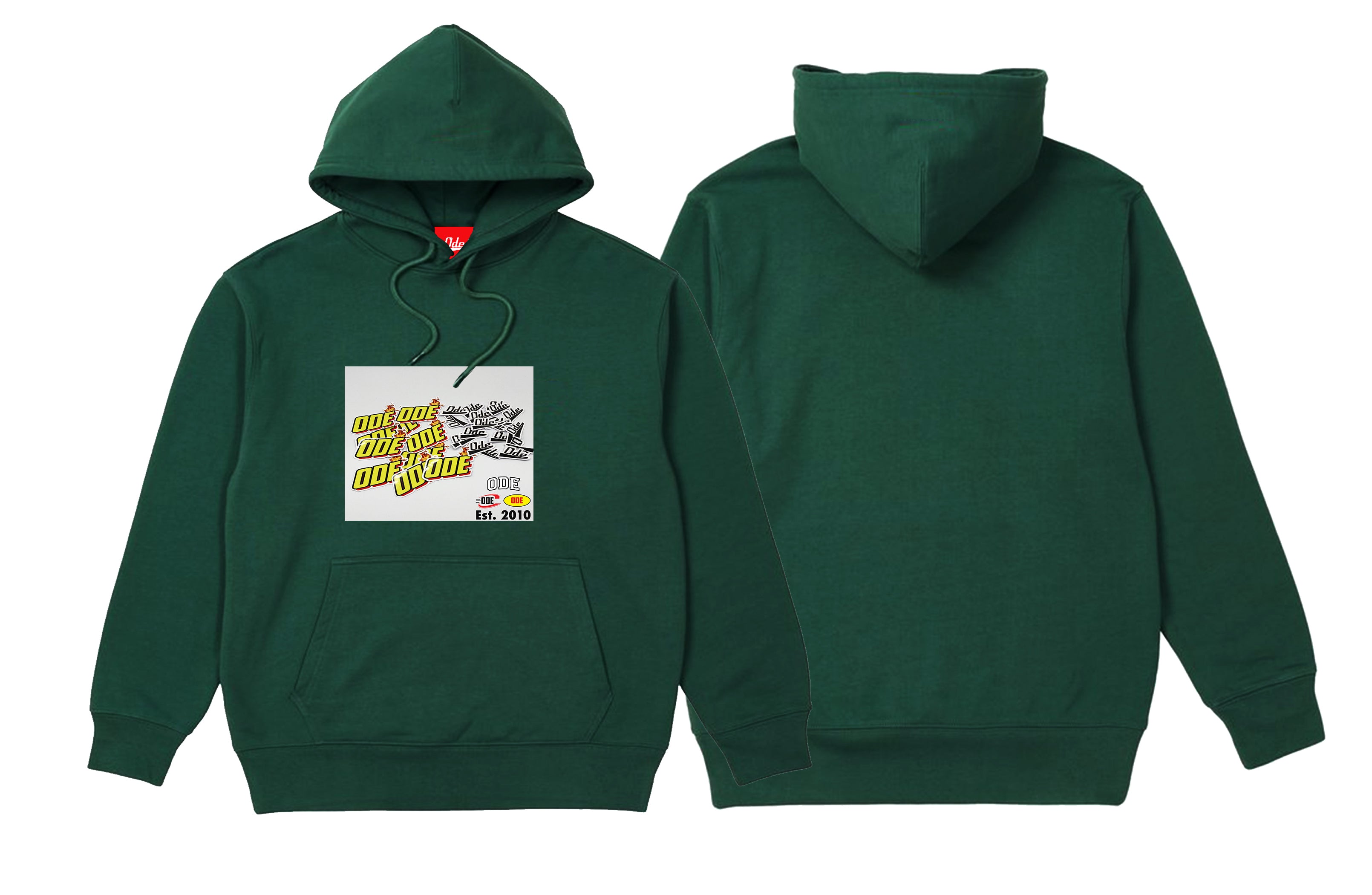 The Ode Sticker Design Hoodie-Green