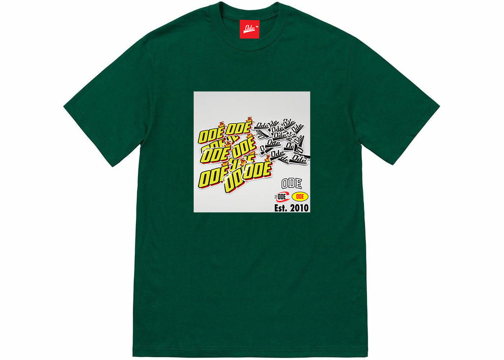 The Ode Sticker Design T-shirt- Green