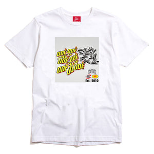 The Ode Sticker Design T-shirt- White