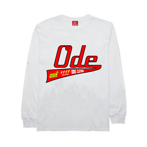 The Ode Script Anniversary  Long Sleeve T-shirt- White